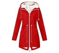 Abrigo para mujer, con capucha de color sólido con botones frontales, en poliéster, para uso en climas fríos; con detalles de diseño que incluyen abrigo de invierno forrado con botones sólidos medios