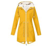 Abrigo para mujer, con capucha de color sólido con botones frontales, en poliéster, para uso en climas fríos; con detalles de diseño que incluyen abrigo de invierno forrado con botones sólidos medios