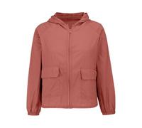 Abrigo para mujer para exteriores, ligero, traje de montañismo, cremallera, impermeable, informal, a prueba de viento, sudadera con cremallera, suéter informal, suéter de manga larga, rojo, L