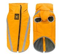 Abrigo para Perro Grande con Forro Polar Cálido De Invierno con Cremallera Impermeable Reflectante Pastor Bulldog Labrador Golden Retriever Chaqueta,Amarillo,3XL