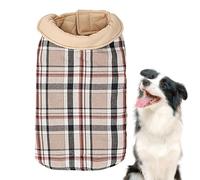 Abrigo para Perro, Resistente al Viento, Impermeable, Reversible, Chaqueta de Forro Polar a Cuadros Estilo británico, Traje de Nieve con arnés, Chaleco para Perros