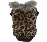 Abrigo para perros con capucha y estampado de leopardo DoggyDolly