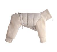 Abrigo para perros de invierno, corte 3D, flexible y cálido, ropa para perros, sudadera para perros, chaqueta de invierno, color crema blanco