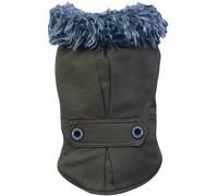 Abrigo para perros marrón con cuello de pelo sintético DoggyDolly