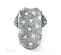 Abrigo para perros pequeños y medianos, gatos, ropa de invierno de forro polar suave, suéter con estampado de cachorro, chaqueta de chihuahua, bulldog, pug (estrella 1, L)