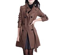 Abrigo Parker Mujer Invierno Rebajas SHOBDW Liquidación Venta Elegante Cardigan Manga Larga Color Sólido Rompevientos Chaqueta Tallas Grandes Baratos (Café,M)