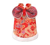 Abrigo peludo bordado para perro, chaquetas de Año Nuevo chino para ropa de tamaño pequeño a grande, sudadera de invierno