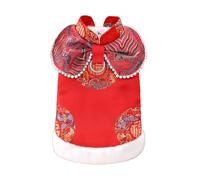 Abrigo peludo bordado para perro, chaquetas de Año Nuevo chino para ropa de tamaño pequeño a grande, sudadera de invierno