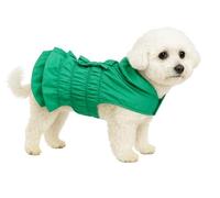 Abrigo Perro - Esther Verde - A:25cm - Poliéster - Lavable a 30°C - Impermeable - Lazo Decorativo - Flamingo