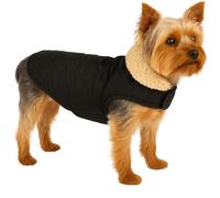 Flamingo Abrigo para Perro Bonnie Negro - Tamaño 30cm (A: 30 cm, B: 31-32 cm, C: 46-49 cm) - Ideal para Razas como Chihuahua, Bulldog Francés, Beagle, Jack Russell y Cocker Spaniel