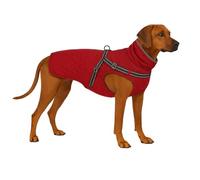 Abrigo Perro - Flamingo Duker - A:55cm B:47cm C:80cm - poliéster - Impermeable - Reflectante - con arnés Ajustable