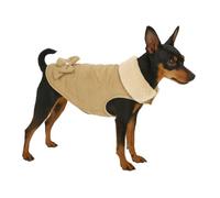 Flamingo Abrigo para Perro Guzzi Beige - Tamaño 20cm (A: 20 cm, B: 26-28 cm, C: 34-38 cm) - Ideal para Chihuahua, Pinscher Miniatura, Maltés, Papillon y Pomerania