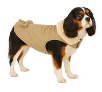 Flamingo Perro Abrigo Guzzi Beige - Tamaño 35cm (A: 35 cm, B: 34-38 cm, C: 50-54 cm) - Ideal para Chihuahua, Dachshund, Shih Tzu, Pug y Cavalier King Charles