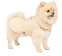 Abrigo Perro - Jewel Beige - Poliéster - Forro Polar Suave - Impermeable - Decorado con Strass - Cálido y cómodo