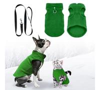 Abrigo Perro pequeño,Ropa para Perros pequeños,Ropa Perro Chihuahua,Jersey Perro pequeño,Ropa Perro con Anillo en D,Abrigos Perros pequeños Adecuado para Perros y Gatos pequeños(Verde,S)