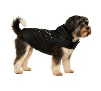 Abrigo Perro - Sergio Negro - Cuero sintético - Forro Polar cálido - Impermeable - Diseño Moderno - Ajustable