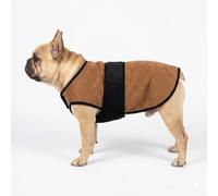 Abrigo Personalizado para Perros de Lana Hervida - Ropa de Invierno Ultraligera con el Nombre de tu Mascota - Incluye Cepillo Quitabarro (Modelo 4, M-Teckel/Jack Russell)