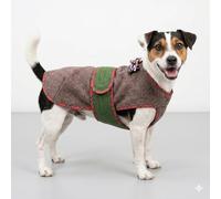 Abrigo Personalizado para Perros de Lana Hervida - Ropa de Invierno Ultraligera con el Nombre de tu Mascota - Incluye Cepillo Quitabarro (Modelo 5, M-Teckel/Jack Russell)