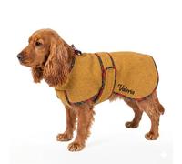 Abrigo Personalizado para Perros de Lana Hervida - Ropa de Invierno Ultraligera con el Nombre de tu Mascota - Incluye Cepillo Quitabarro - Modelo 2, M-Teckel/Jack Russell