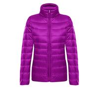 Abrigo Plumas Ultralight Mujer Plumiferos Ligeros Mujer Abrigos Plumon Acolchado Chaqueta Plumifero Ligero Corto Señora Ultraligero Chaquetas Invierno Cazadoras Chaquetones Tallas Grandes Morado 2XL