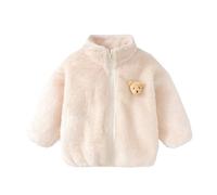 Abrigo polar para niña, 1-6 años, invierno, cálido, chaqueta infantil, mitad de temporada, franela de oso 3D, dibujos animados, chaquetas, niño, otoño, leger suave, sudadera con cremallera, niño y