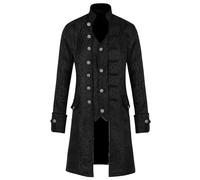 Abrigo steampunk clásico para hombre, estilo gótico, azul medieval, chaqueta medieval con bordado, jacquard, retro, victoriana, falda elegante tuxedo teatro, vampiro, disfraz de Halloween