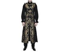 Abrigo Steampunk para hombre, chaqueta gótica de hombre sin mangas, chaleco medieval moderno, estilo victoriano, elegante, para cosplay, disfraz de Halloween