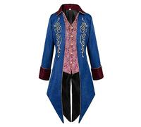 Abrigo steampunk para hombre de tallas grandes, chaqueta gótica para hombre, larga, color negro, moderno, chaleco de traje medieval, doble botonadura, estilo victoriano, para cosplay, clásico, vampiro