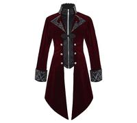 Abrigo Steampunk para hombre, estilo gótico, largo, clásico, verde, estilo vintage, estilo victoriano, elegante, para teatro, disfraz de Halloween