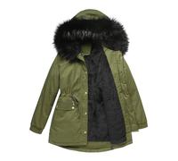 Abrigo térmico de invierno para mujer, parka con capucha, chaqueta aislante resistente, protección contra el clima del Reino Unido, Ejercito Verde, XXL