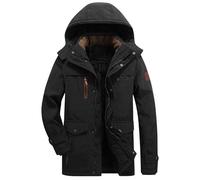 Abrigo Tipo Capa Hombre Parka Forrada Chaqueta Cowboy Anorak Con Capucha Pelo Abrigos Largos para Caballero Cazadora Larga Chaqueta Aviadora para Esquiar