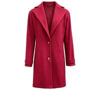 Abrigo tipo gabardina clásico de un solo botón para mujer con cuello de | Abrigo de invierno tipo chaquetón, gabardina de largo medio con un solo botón, solapa con muesca, elegante para uso diario.