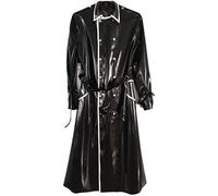 Abrigo Unisex Caucho Látex Chaqueta Cortavientos Fresca Blanco Y Negro Talla XS - XXL Negro,negro,pero Yo