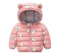 Abrigo unisex para niño, chaquetas de plumón con capucha y orejas para niña, abrigos ligeros, impermeables y cálidos, cremalleras, ropa de nieve acolchada para 2-3 años