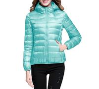 Abrigos acolchados con capucha para mujer, chaqueta de plumón ligera, chaquetas acolchadas de color puro, chaqueta de plumón casual, ultraligera, acogedora, cálida, para invierno, chaqueta acolchada
