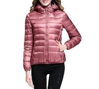 Abrigos acolchados con capucha para mujer, chaqueta de plumón ligera, chaquetas acolchadas de color puro, chaqueta de plumón casual, ultraligera, acogedora, cálida, para invierno, chaqueta acolchada