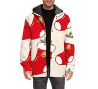 Abrigos con forro polar para hombre, con estampado navideño, chaqueta con | Sudadera con estampado de copo de nieve, con botones, estampado festivo, anorak, cortavientos, chaqueta cortavientos de