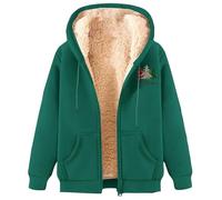 Abrigos de invierno de talla grande, gruesos, cálidos, color sólido, talla grande, chaleco de lana marrón para mujer, verde, 5XL