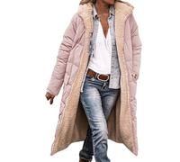 Abrigos de invierno para mujer, largos, con capucha, impermeables, doble faz, para exterior, forrados de forro polar, de color sólido, cálidos, acolchados, de manga larga, parka de mujer, talla grande