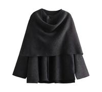 Abrigos de otoño para mujer 2025, chaqueta con bufanda extragrande, gabardinas con abertura lateral, chales de otoño e invierno.