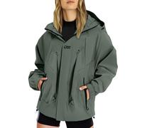 Abrigos impermeables para mujer con capucha y capucha para mujer, ropa delgada de moda gabardina con intemperías, ropa para excursiones y viajes Sweatjacke mediados de temporada a prueba de viento