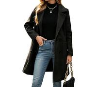 Abrigos largos de lana para mujer, gabardina cruzada de invierno, abrigo