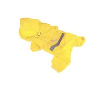 Abrigos para clima frío para perro, chubasqueros ligeros rompevientos con capucha para perros francés, inglés, pug al aire libre, azul, talla L (amarillo, L)