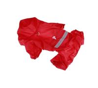 Abrigos para clima frío para perro, chubasqueros ligeros rompevientos con capucha para perros francés, inglés, pug al aire libre, azul, talla grande (rojo, L)