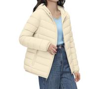 Abrigos para mujer, ligeros, acolchados, con capucha, ropa de abrigo corta | Chaquetas de invierno para mujer, informales, ligeras, de plumón sólido, acolchadas, con bolsa de almacenamiento