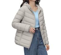 Abrigos para mujer, ligeros, acolchados, con capucha, ropa de abrigo corta | Chaquetas de invierno para mujer, informales, ligeras, de plumón sólido, acolchadas, con bolsa de almacenamiento
