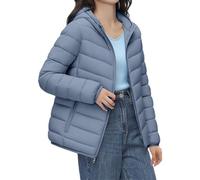 Abrigos para mujer, ligeros, acolchados, con capucha, ropa de abrigo corta | Chaquetas de invierno para mujer, informales, ligeras, de plumón sólido, acolchadas, con bolsa de almacenamiento