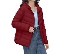 Abrigos para mujer, ligeros, acolchados, con capucha, ropa de abrigo corta | Chaquetas de invierno para mujer, informales, ligeras, de plumón sólido, acolchadas, con bolsa de almacenamiento