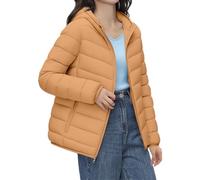 Abrigos para mujer, ligeros, acolchados, con capucha, ropa de abrigo corta | Chaquetas de invierno para mujer, informales, ligeras, de plumón sólido, acolchadas, con bolsa de almacenamiento