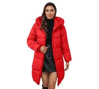 Abrigos térmicos acolchados para mujer, chaquetas acolchadas con cremallera, abrigo acolchado largo con capucha, chaqueta de plumón de manga larga para mujer, simple, impermeable, cálida, sudaderas de